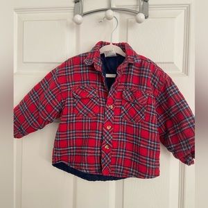 Toddler Boys Plaid Christmas Red Flannel Shirt • Size 24 months • Boys Shirt